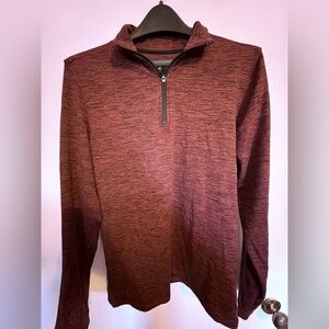 01. Algo Men's Burgundy Zip-Up Sweater - LIKE NEW CONDITION